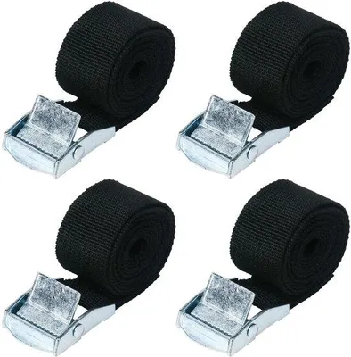 Immagine prodotto di Cinghie di fissaggio regolabili, set da 4 pezzi, cinghie di fissaggio da 2 metri, cinghie con linee di riferimento, per autoveicoli, biciclette, autocarri, veicoli da traino, cinghie per bagagli