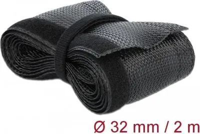Produktbild von DELOCK Geflechtschlauch mit Klettverschluss 2mx32mm schwarz
