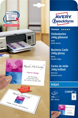 Obrázok produktu pre AVERY Zweckform Premium Visitenkarten, gl„nzend