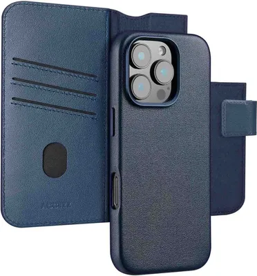 Produktbild von Accezz 2-in-1 Klapphülle aus Leder mit MagSafe iPhone 16 Pro Max - Nightfall Blue
