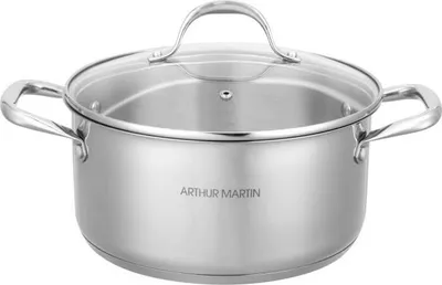 Image de Marmite Arthur Martin 28 cm avec Couvercle, Acier Inoxydable, Tous Feux dont Induction, Intérieur Gradué