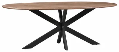 Produktbild von Dorrio Esstisch oval 160 x 90 cm Mangoholz massiv Natur mit abgerundeter Kante