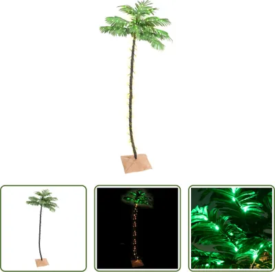 Zdjęcie produktu dla The Living Store Sztuczna palma z 136 diodami LED Ciepła biel 220 cm