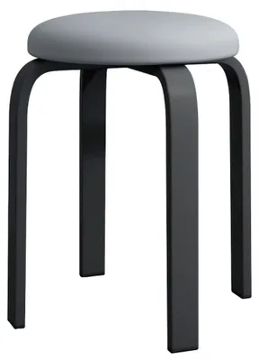 Productafbeelding van Kruk, zwart en grijs, stapelbaar, gevoerd, 45 x 31 x 31 cm, van metaal