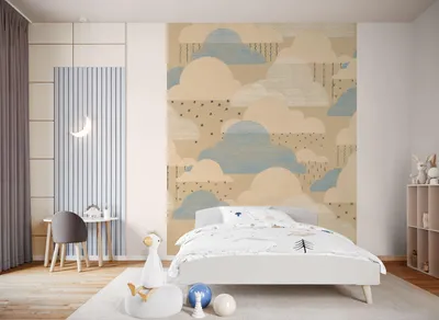 Zdjęcie produktu dla Tapeta fotograficzna z włókniny z nadrukiem cyfrowym – Happy Clouds – wymiary 200 x 250 cm