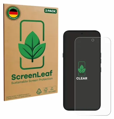 Produktbild von 2x ScreenLeaf Schutzfolie für Nothing Phone (4a) Pro nachhaltiger Displayschutz Display Schutz Folie Klar Transparent
