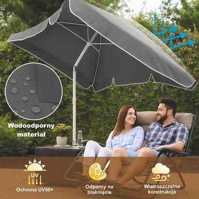 Zdjęcie produktu dla Extralink BLACK FOREST PARASOL OGRODOWY SKLADANY 2M SZARY L-0725S