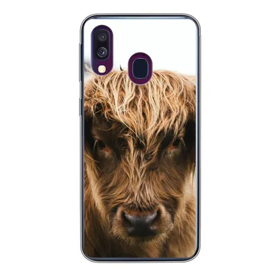 Produktbild von MuchoWow® Handyhülle Schutzhülle Hülle für Samsung Galaxy A40 Schottischer Highlander - Kuh - Gras - Tiere - Natur Silikon Softcase Handy Hülle - Handy-Tasche