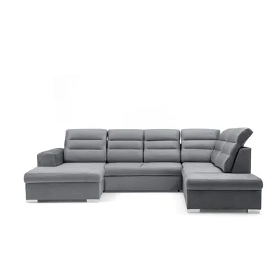 Produktbild von MUFFO Ecksofa U-Form CLOUD U Rechts mit Schlaffunktion 120x252 Velours Grau