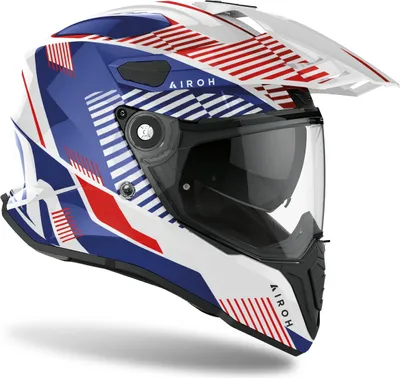 Produktbild von Enduro Helm Crosshelm Schutzhelm AIROH Commander Boost Weiß Blau Rot Größe S