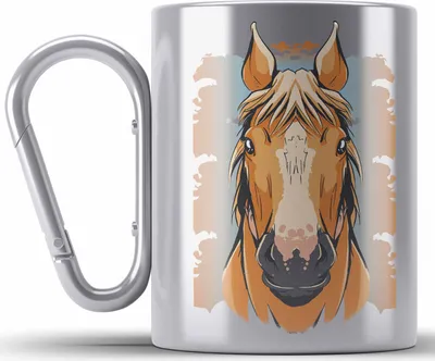 Produktbild von Trendation - Lustige Reiter Sprüche Geschenk Edelstahl Tasse Karabiner Reiterin Pferde Mädchen Geschenkidee Pferde Grafik (Silber)