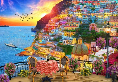 Produktbild von Bluebird Puzzle Puzzle Positano Italien - 1000 Teile - buntes Puzzlespaß