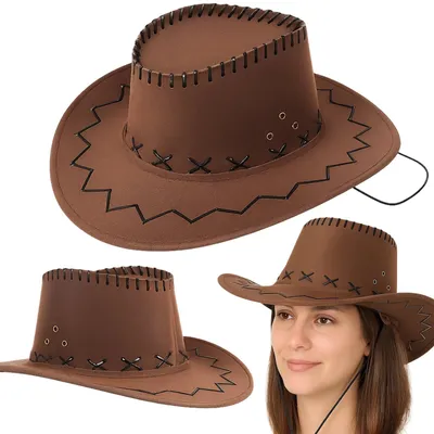 Zdjęcie produktu dla Kapelusz kowbojski country western welur uni  brązowy 58 cm country karnawał lato męski damski
