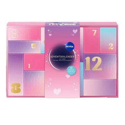 Produktbild von NIVEA Adventskalender 2026, 24 Pflegeprodukten, Hautpflegeartikeln, Lippenpflege, Beauty, für Frauen und Mädchen, Advent, Weihnachten ( Wert 150€ )