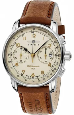 Produktbild von ZEPPELIN 9670-5 Chronograph Uhr Herrenuhr Lederarmband Chrono Datum braun