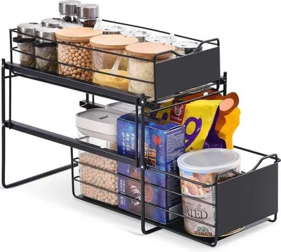 Produktbild von Famanu Küchenschrank-Organizer 2 Etagen - Schwarz