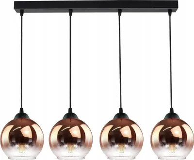 Produktbild von FKL DESIGN Home Deco Deckenlampe Pendellampe Kugel Schwarz Kupfer Transparent
