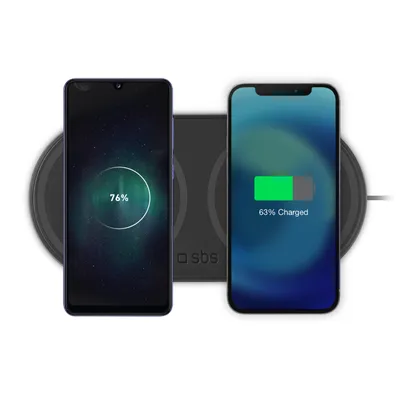 Produktbild von SBS TEWIRE20WDOUB, Drinnen, USB, Kabelloses Aufladen, Schwarz
