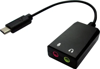 Produktbild von VALUE Adapter USB Typ C - 2x 3,5mm Audio, ST/BU, 0,13 m