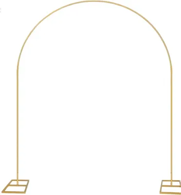 Produktbild von Ballonbogen Gestell Metall Gold – 2,4 m Hintergrundrahmen für Hochzeit & Party – Abnehmbarer Dekobogen