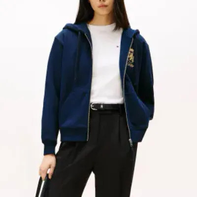 Image de Tommy Hilfiger Gold Crest Terry Zip Thr Couleur Bleu