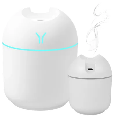 Zdjęcie produktu dla Nawilżacz powietrza dyfuzor zapachowy aromaterapia USB podświetlenie 250 ml biały ultradźwiękowy do domu biura