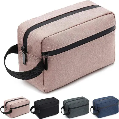 Productafbeelding van Kulturzak/reistas voor toiletartikelen, accessoiretas, opbergtas met handvat, roze, 21,6 x 7,9 x 15,9 cm, Oxford