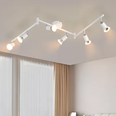 Produktbild von ZMH LED Deckenstrahler 6 Flammig GU10 - Innen Deckenleuchte Lampe Decke Weiß Modern Deckenlampe Keller für Wohnzimmer Badezimmer Küche