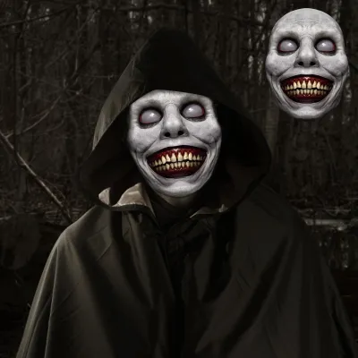Gruseliges Dämonenmasker aus Latex, Halloween-Maske, 1 Stück