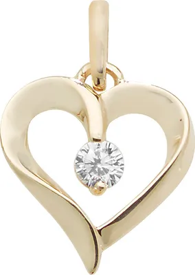 Produktbild von Edler 9 Karat (375) Gold Herz Damen - Anhänger mit Zirkonia - 18mm*13mm; TRS10763