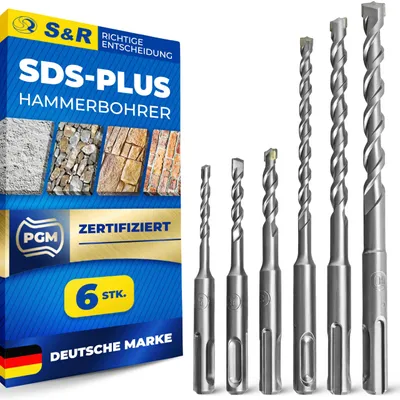 Productafbeelding van S&R Steinbohrer, betonboormachine, SDS-Plus boorset, 6-delig (5-10 mm)