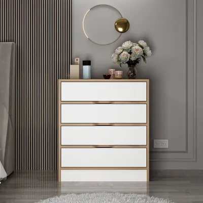 Image de Skye Decor, Elina - 8173, commode, noyer, 100 % PANNEAUX DE PARTICULES MÉLAMINÉS, 70 x 80 x 40 cm