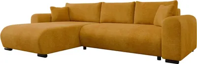 Produktbild von MIRJAN24 Ecksofa Merkos, Wohnzimmer L-Form mit Bettkasten und Schlaffunktion, Holzkonstruktion, Seite universal (Farbe: Wave 05)