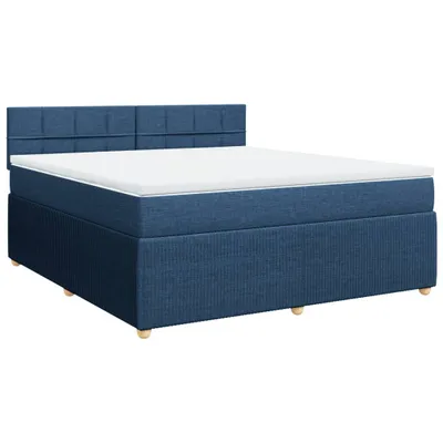Produktbild von vidaXL Boxspringbett mit Matratze Blau 180x200 cm Stoff
