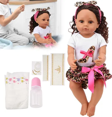 Obrázok produktu pre 55 cm bábika reborn s kučeravými vlasmi, batoľa, dievčenská hračka na hranie rolí