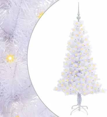 Obrázok produktu pre vidaXL Umelý vianočný stromček biely 150 cm PVC a oceľ