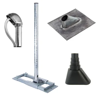 Produktbild von PremiumX DELUXE X90-48 Dachsparrenhalter 90cm Mast Kappe Blei Dachabdeckung schwarz