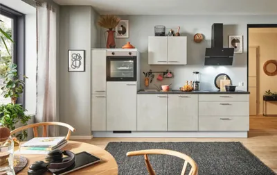 Produktbild von PICCANTE Plus Küchenzeile ohne Geräte Casual 300 cm beton weißgrau matt vormontiert Variante links 4067368008198