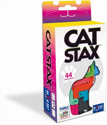Produktbild von HUCH! | Cat STAX |  Knobelspiele ab 7 Jahre | Familienspiele | Reisespiele oder als Mitbringspiel | Ab 1 Spieler | Bring die Katzen auf den richtigen Platz