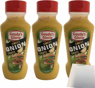 Produktbild von Gouda's Glorie Sweet Onion Sauce 3er Pack (3x550ml Flasche) + usy Block