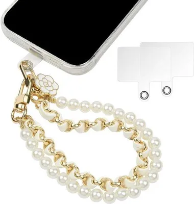Image de Double cordon en cuir pour téléphone portable, dragonne
