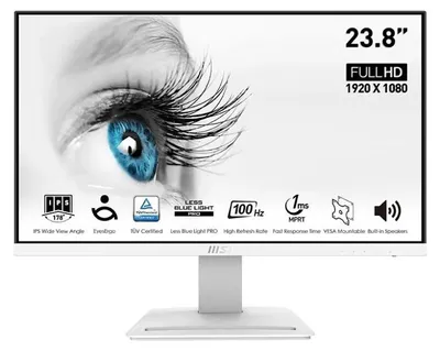 Obrázok produktu pre MSI Pro MP243XW, 60,5 cm (23.8"), 1920 x 1080 px, Full HD, 1 ms, Biela
