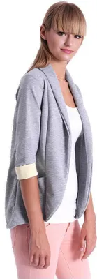 Produktbild von Damen Blazer Kurzjacke Jacke; Grau Meliert S/M