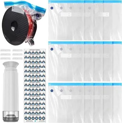 Immagine prodotto di Sacchetti per la conservazione dei filamenti per stampanti 3D, resistenti all'umidità - Sacchetti sottovuoto per filamenti 3D - Pompa per sottovuoto - 6 clip di chiusura - Sacchetti sottovuoto riutilizzabili - Confezione da 15 pezzi, resistenti all'umidità.