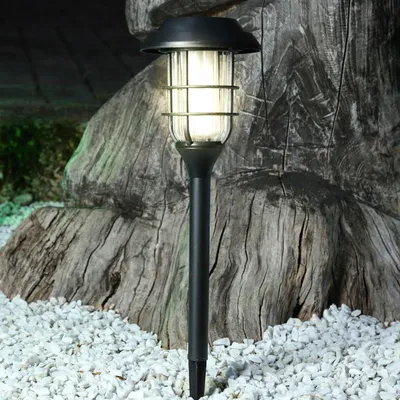 Produktbild von LED Solar Wegleuchte - Gartenfackel - Kunststoff - simulierter Flammeneffekt - H: 44cm - schwarz