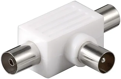 Produktbild von Goobay 56385 Koax T-Adapter: 2x Koax-Buchse - Koax-Stecker - Kunststoff