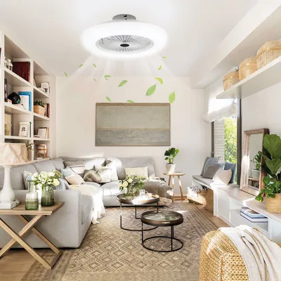 Obrázek produktu pro Jopassy stropní ventilátor 80w stmívatelné stropní světlo ventilátor pro obývací pokoj LED s dálkovým ovládáním stropní světlo