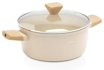 Obrázok produktu pre Orion | Hrnec s pokrievkou, keramika, béžová, 4,4 L, vhodný na indukciu