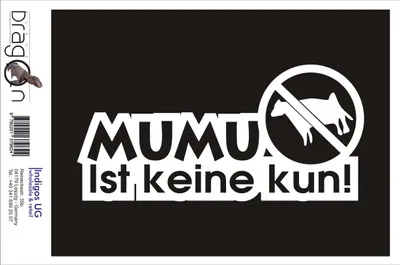 Produktbild von Aufkleber / Autoaufkleber - JDM / Die cut / Auto / OEM - Mumu ist keine Kuh! - 210x100mm silber - Heckscheibe / Heckscheibenaufkleber