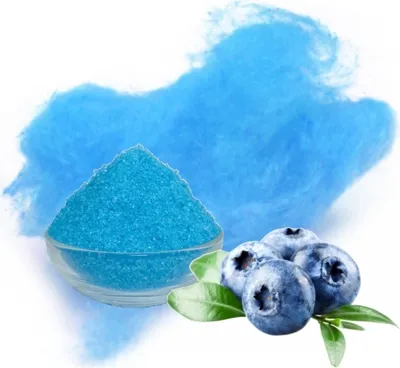 Produktbild von Zuckerwatte Zucker mit Geschmack Heidelbeere Blau farbiger Aromazucker 100g für die Zuckerwattemaschine